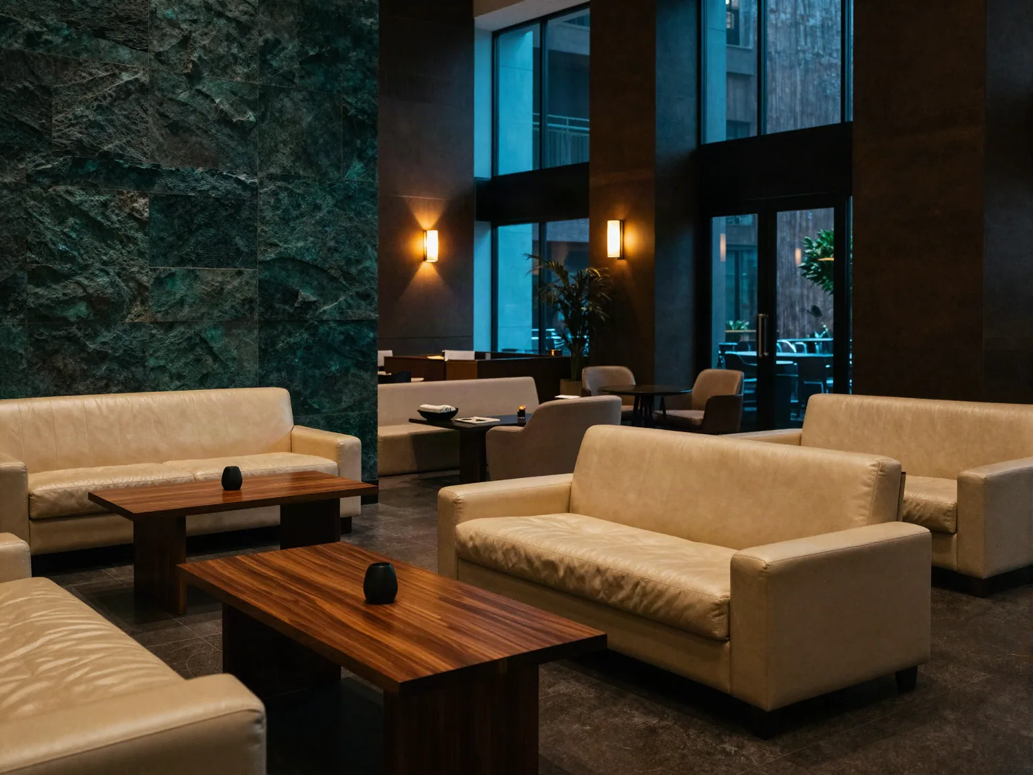 Hotel lobby lounge seating